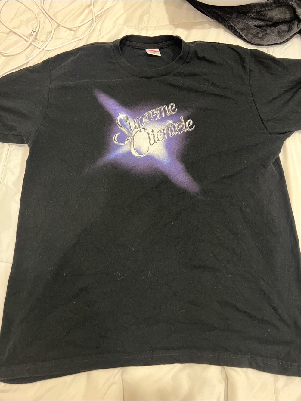 Supreme Black Tee with White Ghostface Killah Backprint